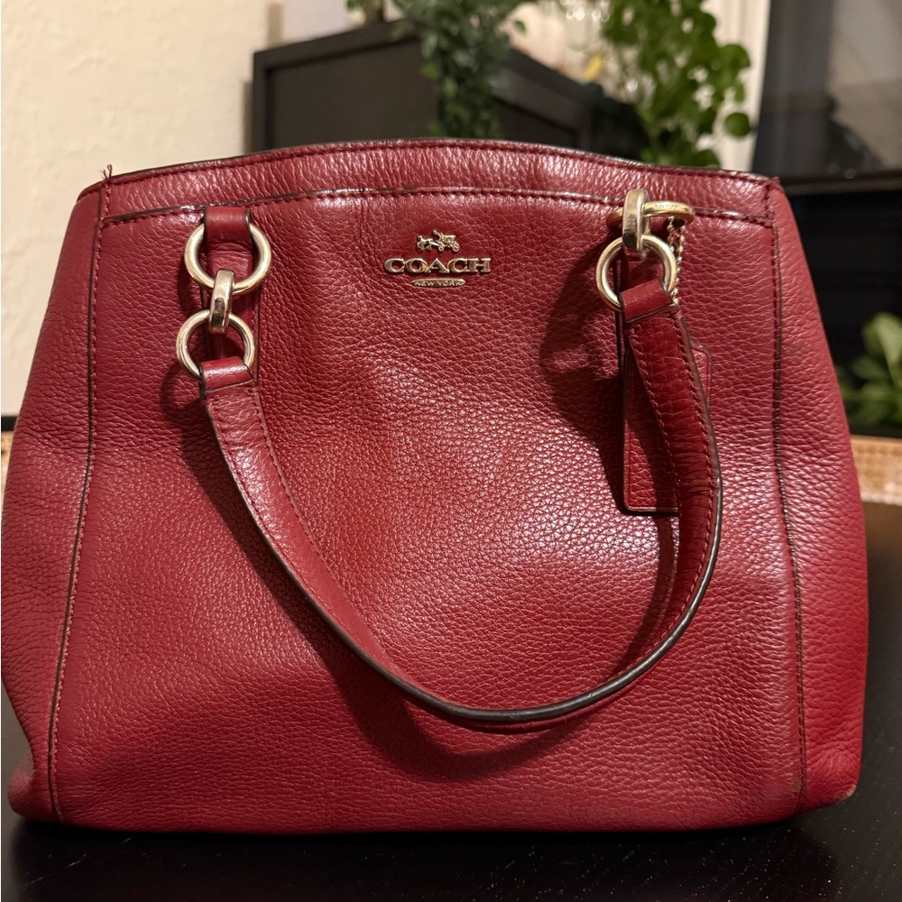 Coach Burgundy Leather Shoulder Bag